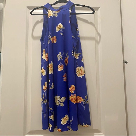 Lulu's Darling Dearest Cobalt Blue Mock Neck Swing Dress - Picture 3 of 3
